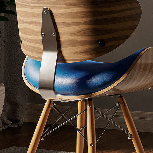 Corvus Madonna Mid-century Teal Accent Chair 3D model 6