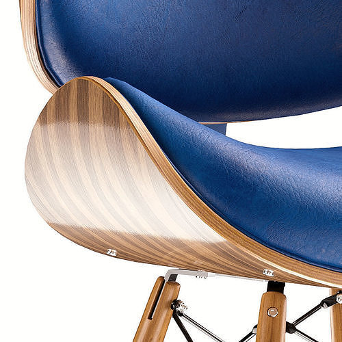 Corvus Madonna Mid-century Teal Accent Chair 3D model 4