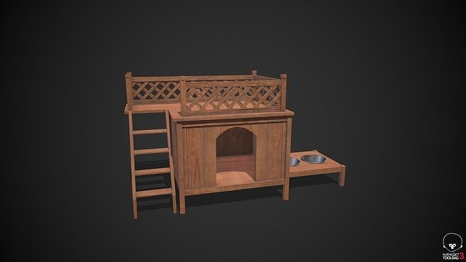 Dog Kennel Low-poly 3D model