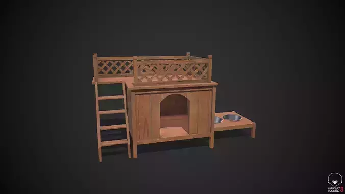 Dog Kennel Low-poly 3D model