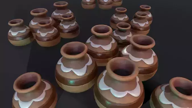 Stylized Clay Pot - Game Ready Low-poly 3D model