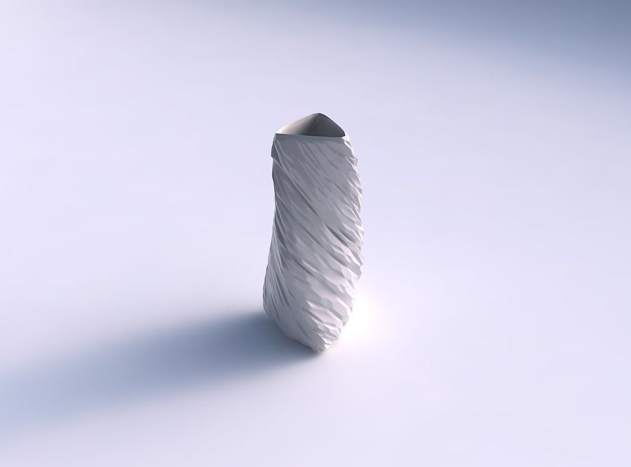 Vase twist triangle with twisted rocky bulges 3D print model_0