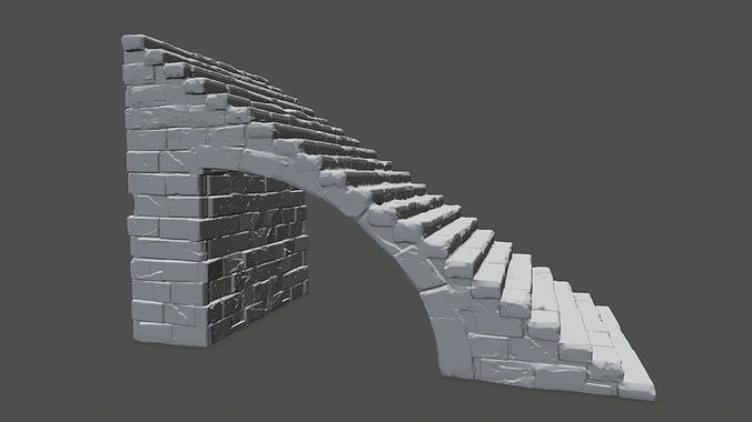 stairs in snow 3D print model