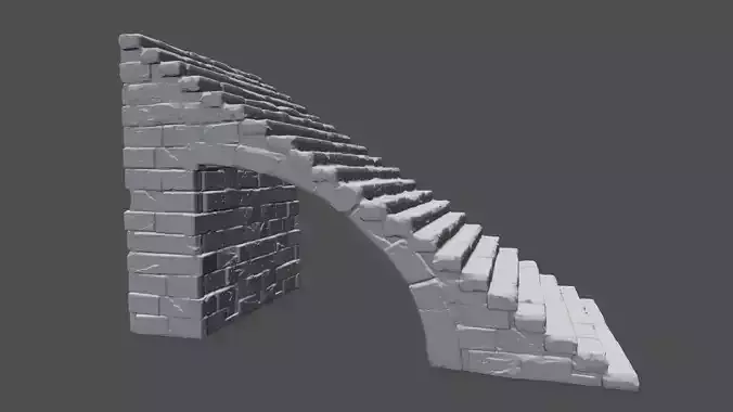 stairs in snow 3D print model