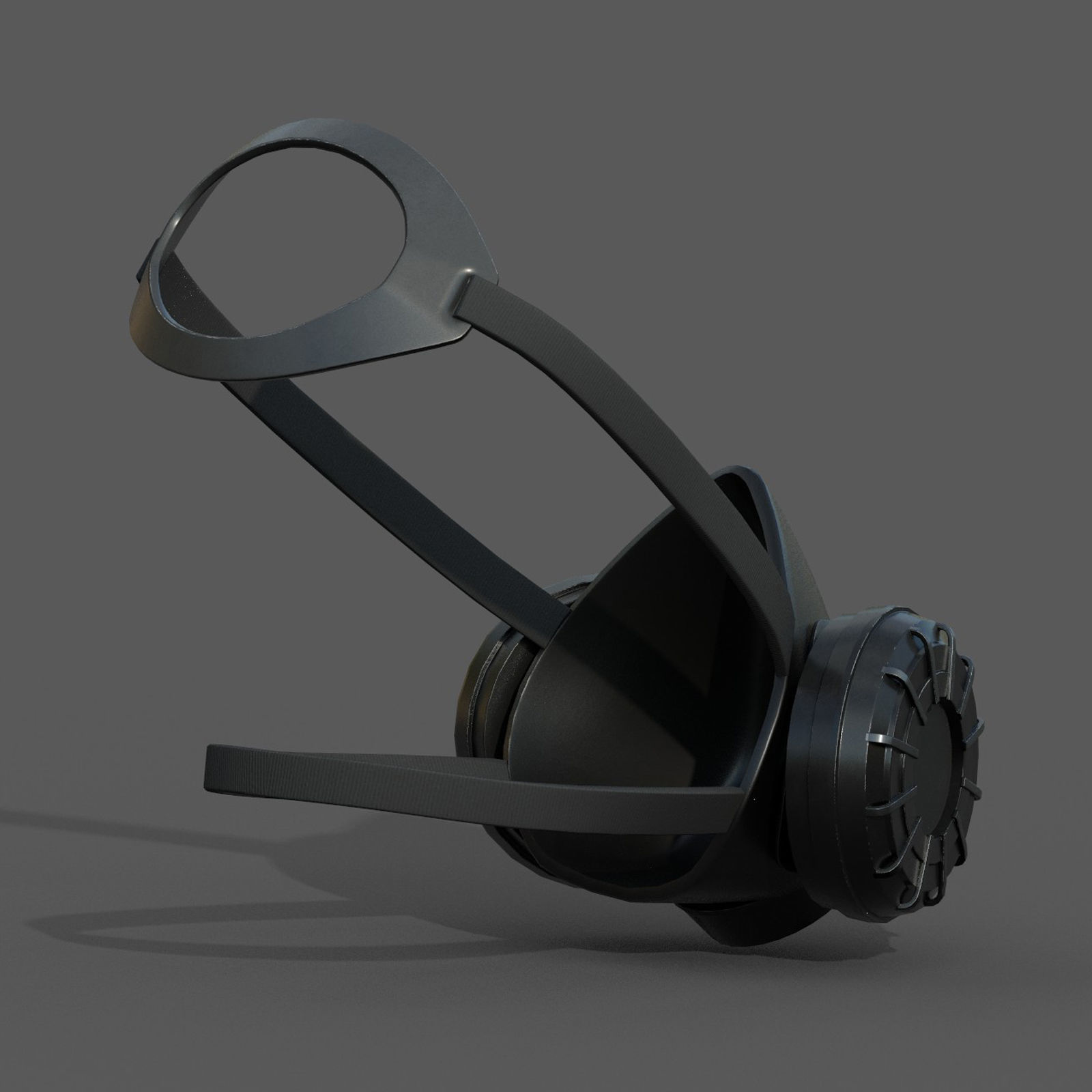 Gas mask respirator military combat fantasy  Low-poly 3D model_7