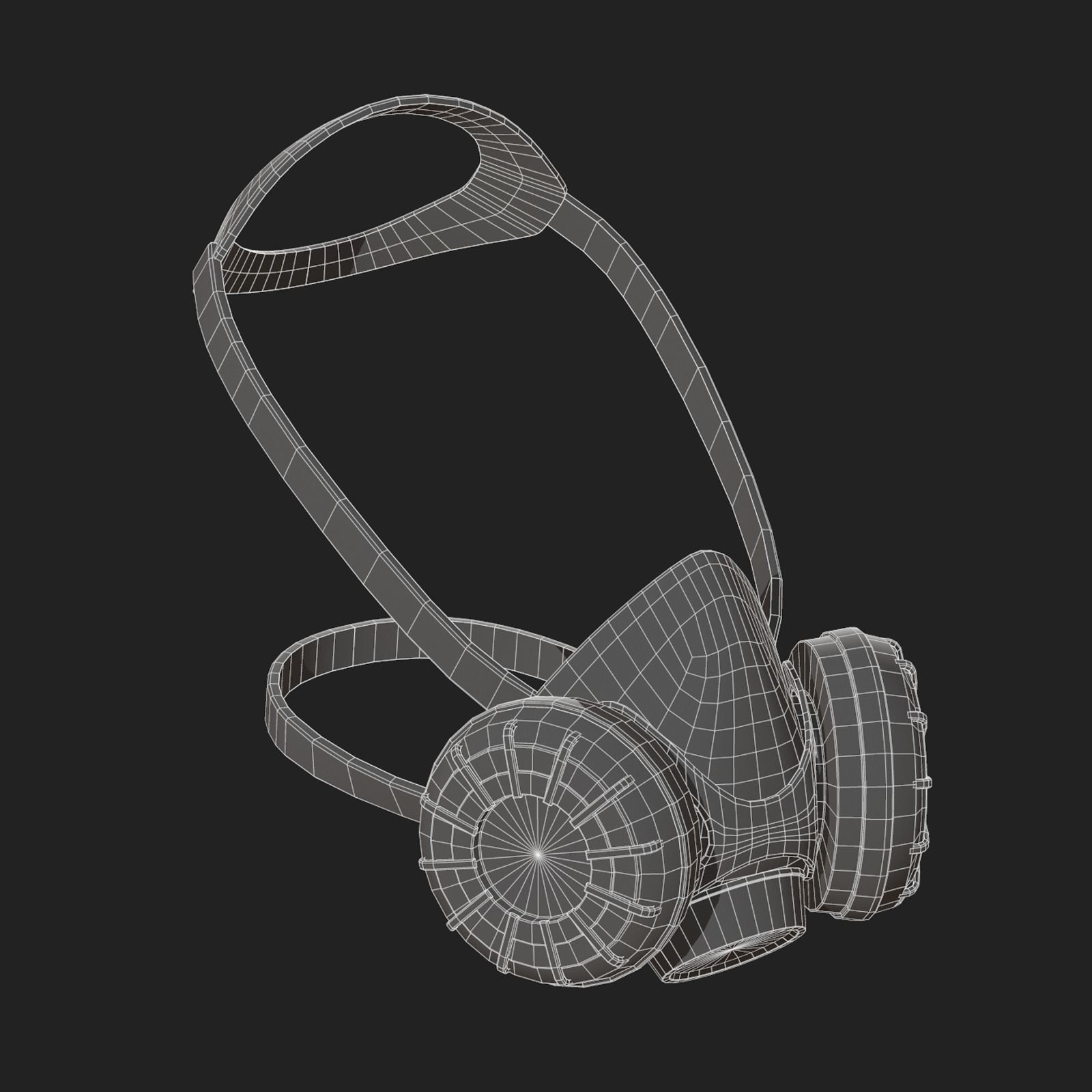 Gas mask respirator military combat fantasy  Low-poly 3D model_10