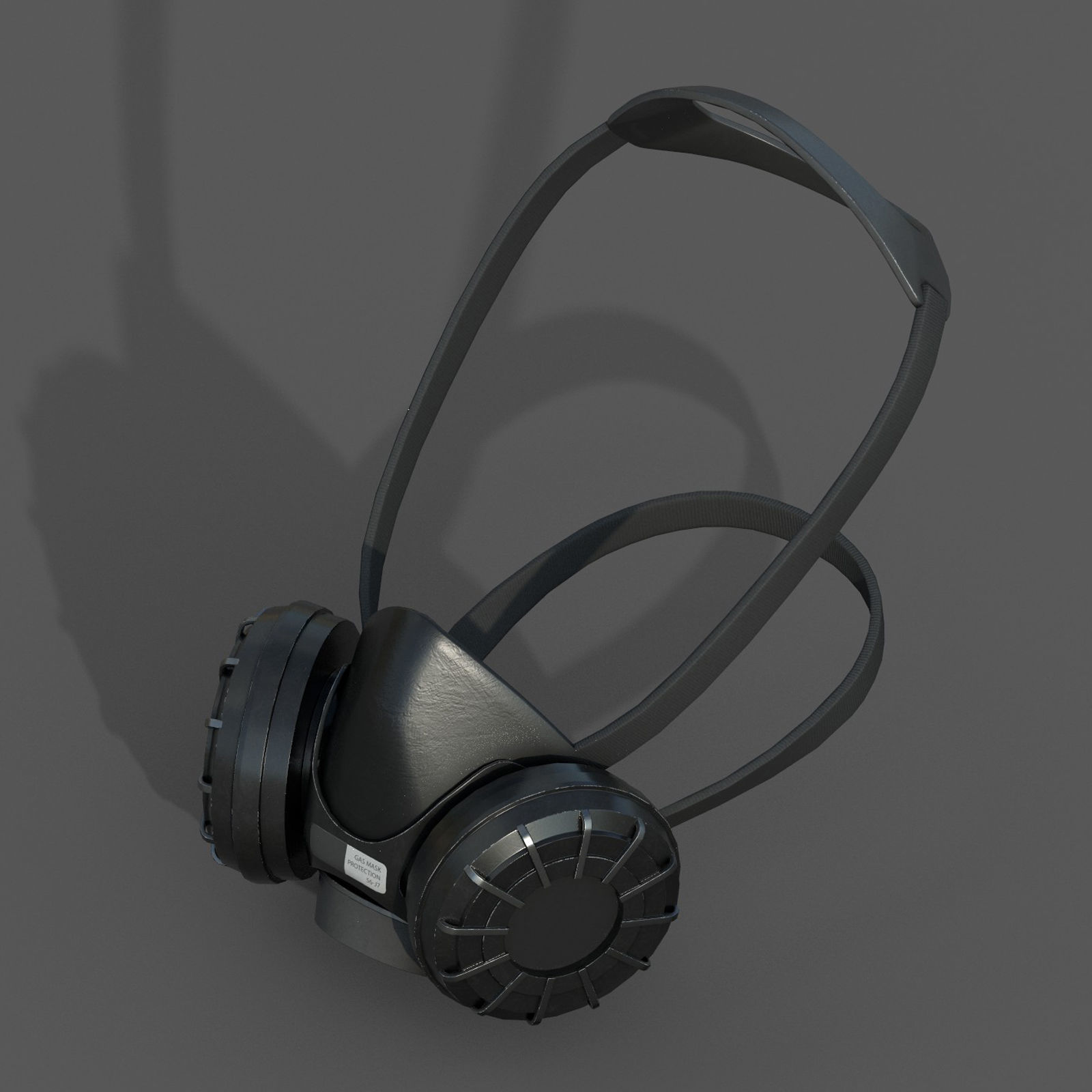 Gas mask respirator military combat fantasy  Low-poly 3D model_9