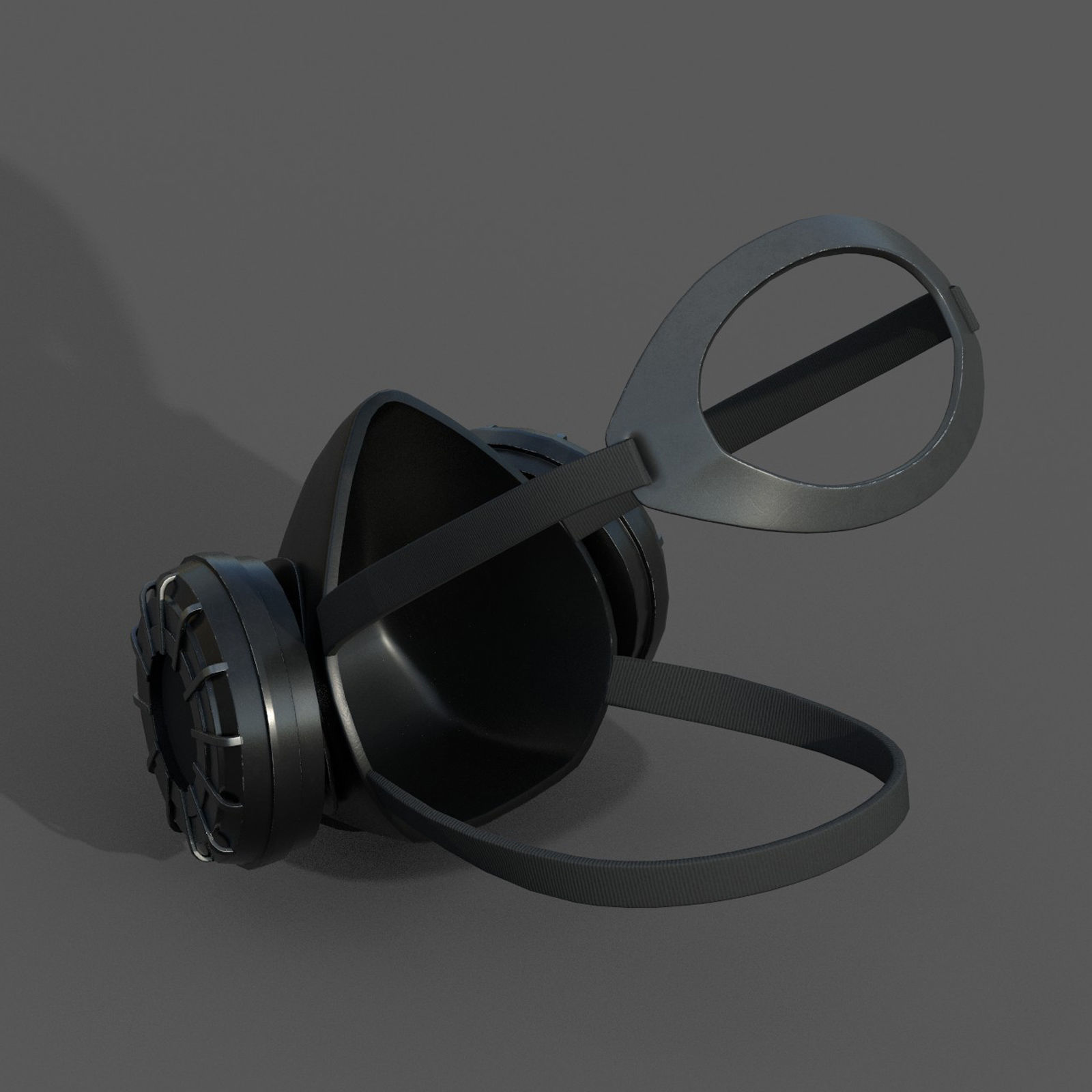 Gas mask respirator military combat fantasy  Low-poly 3D model_6