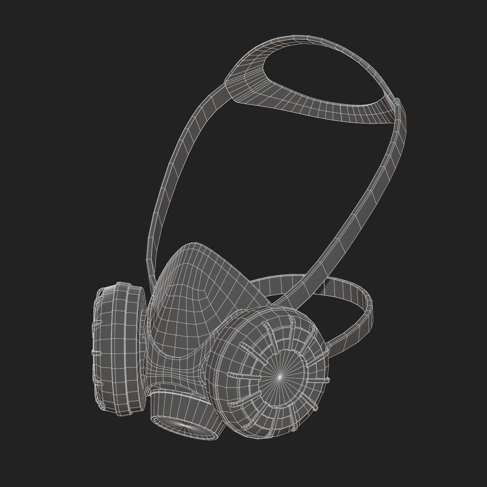 Gas mask respirator military combat fantasy  Low-poly 3D model_12