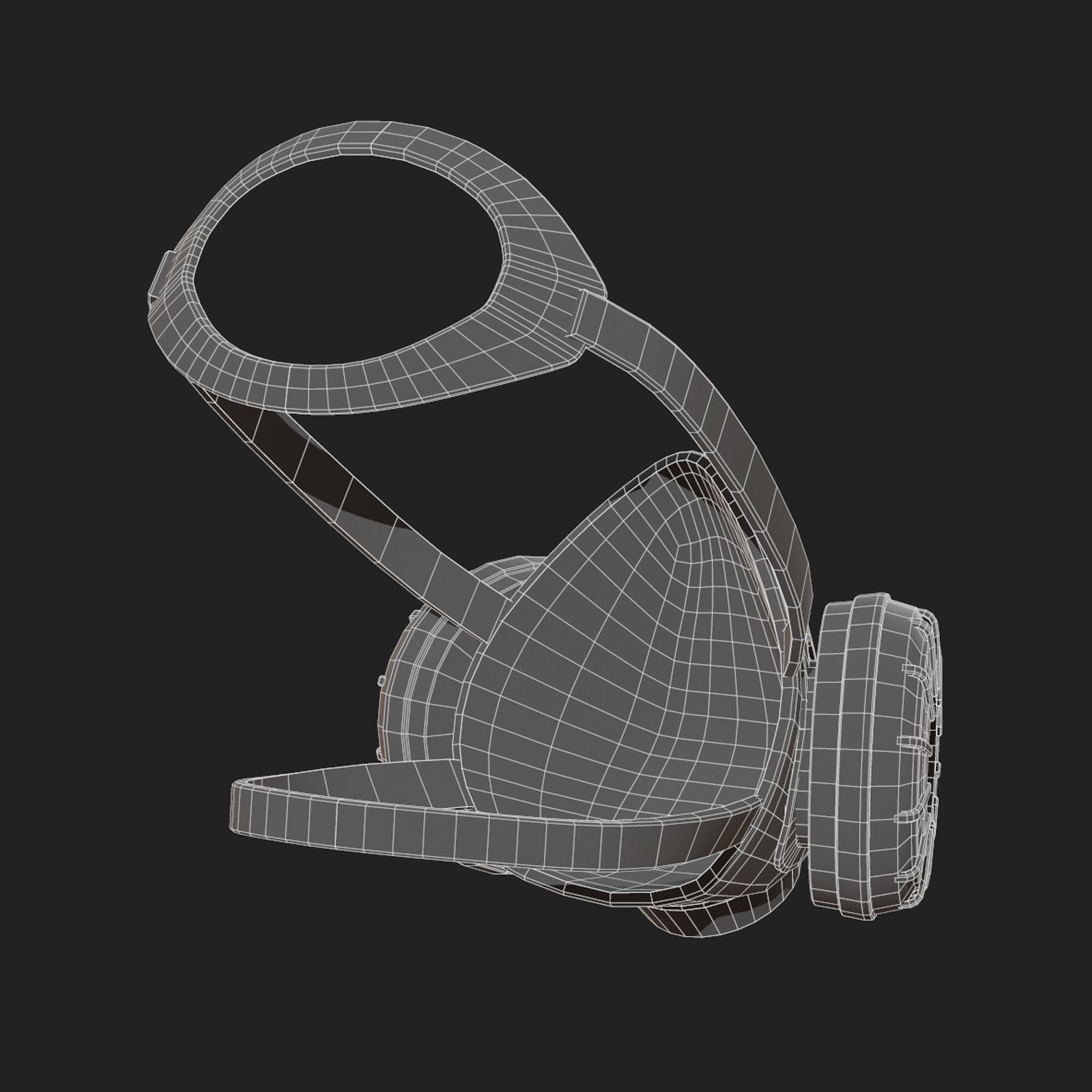 Gas mask respirator military combat fantasy  Low-poly 3D model_11