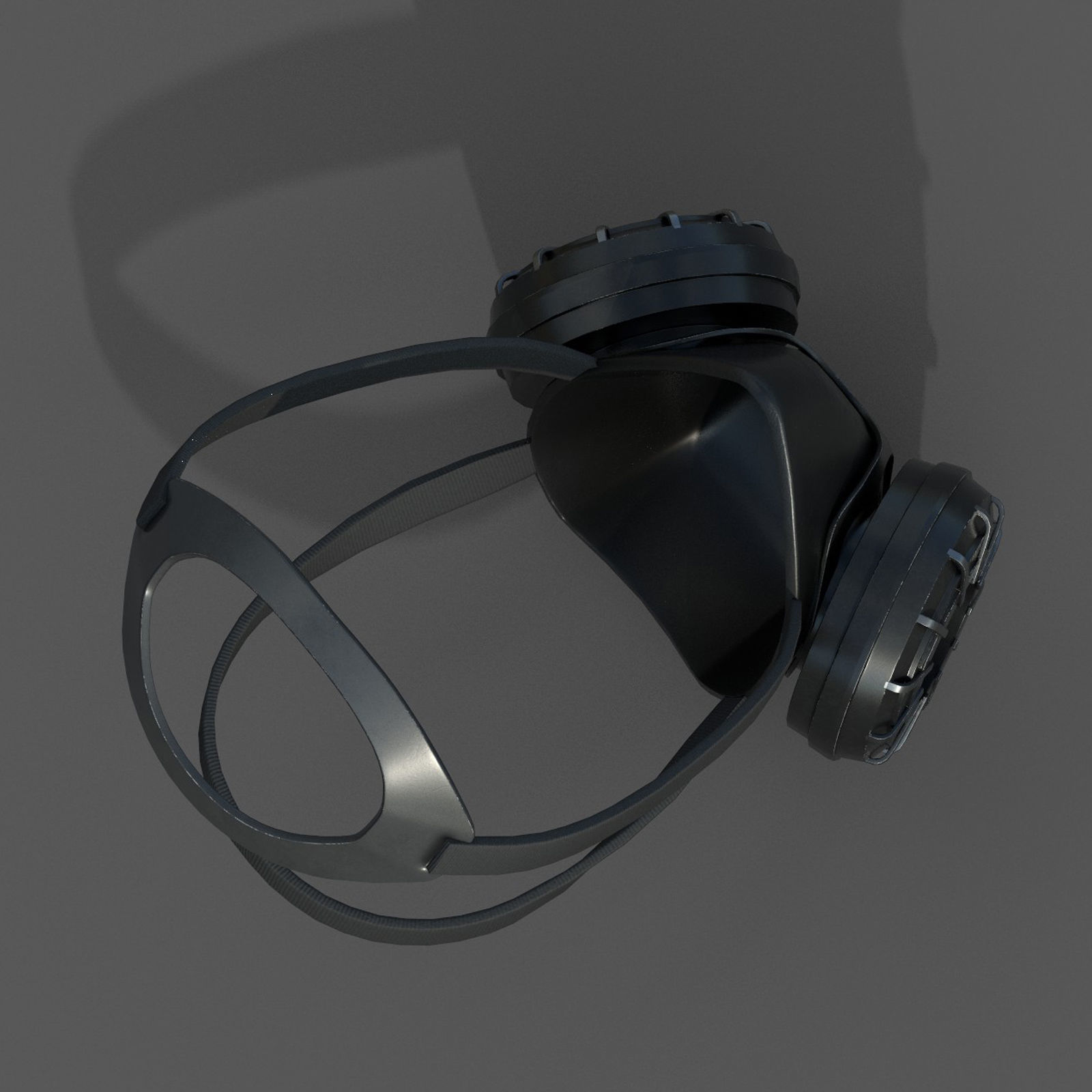 Gas mask respirator military combat fantasy  Low-poly 3D model_8