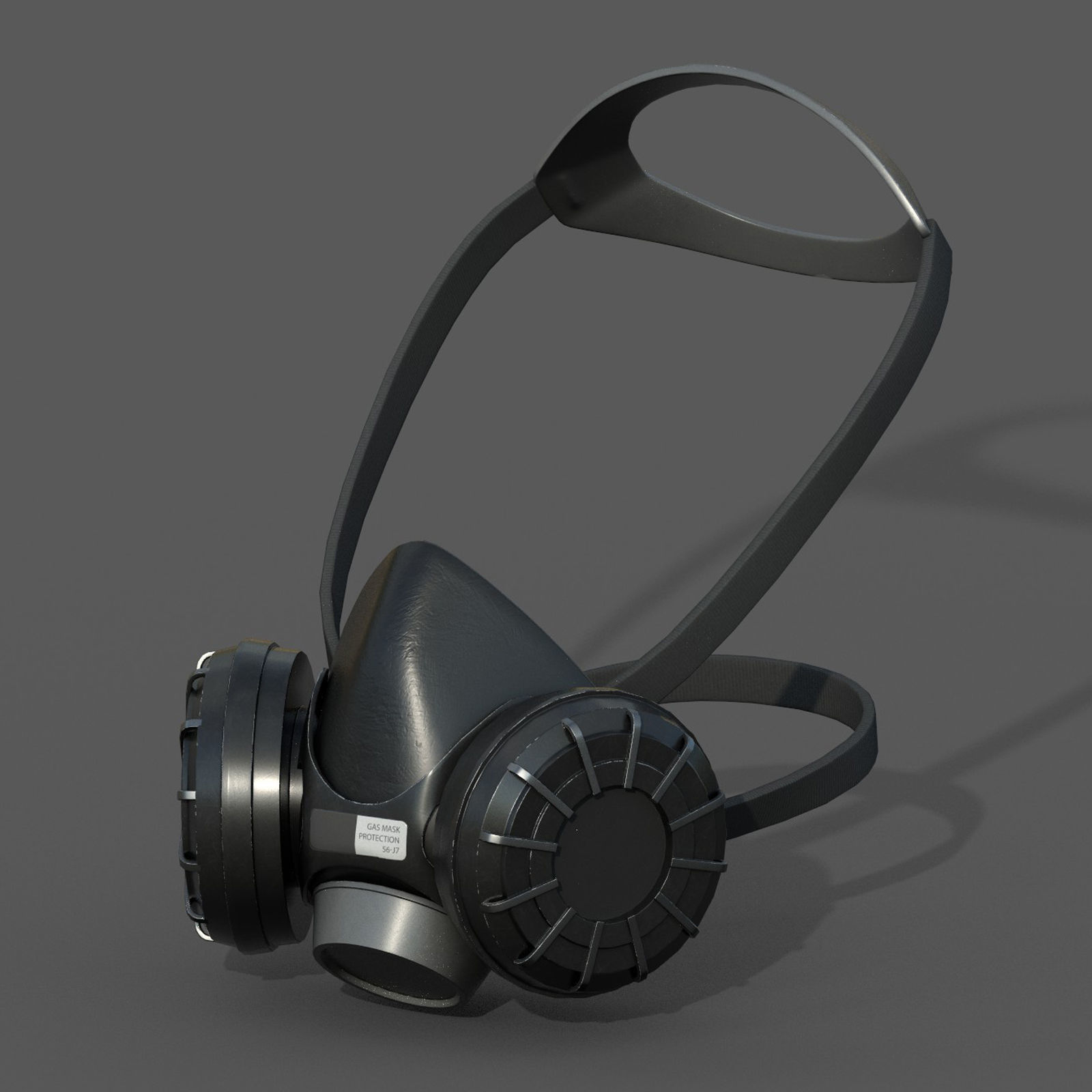 Gas mask respirator military combat fantasy  Low-poly 3D model_4