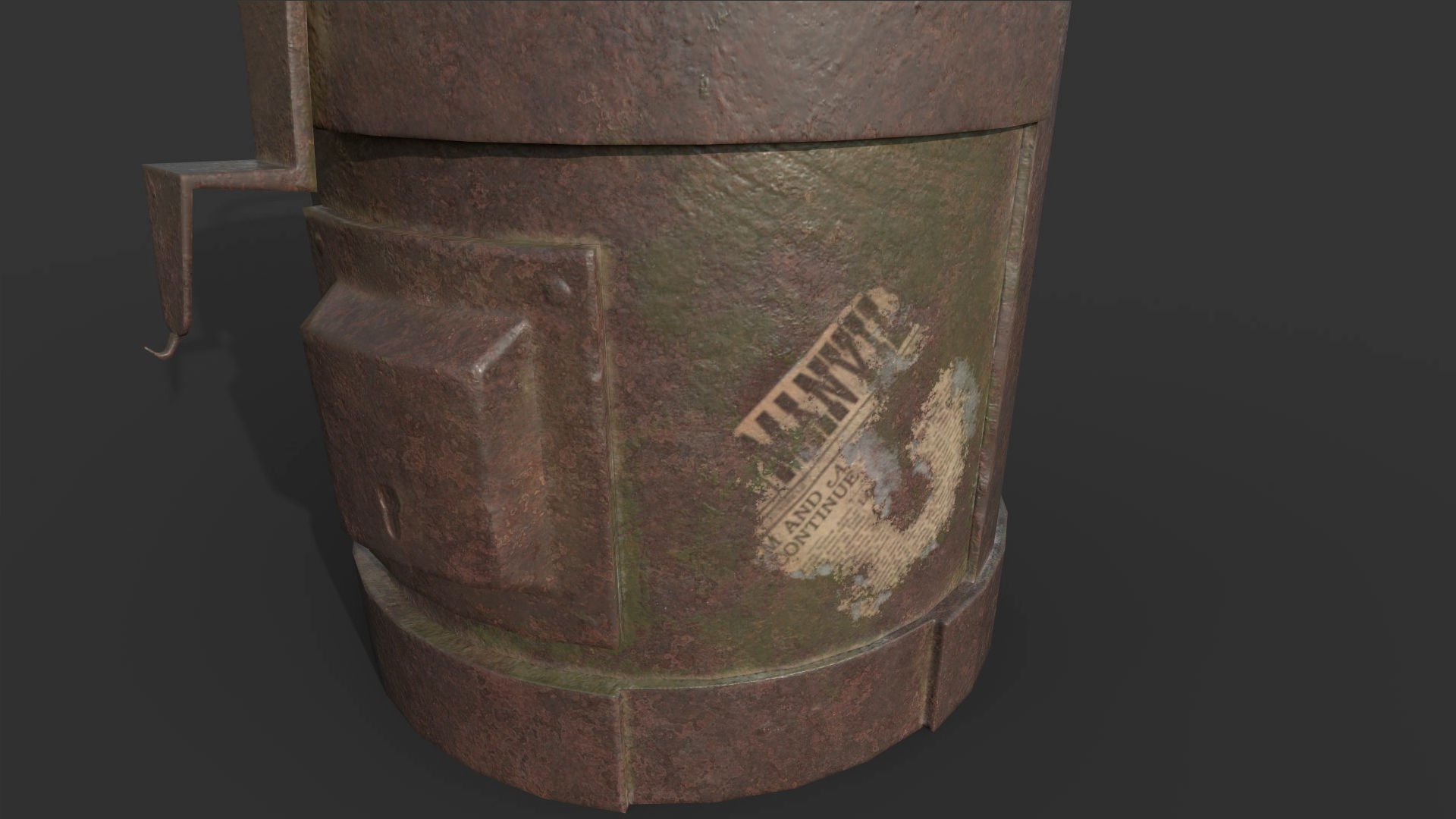 Vintage Rust Box Low-poly 3D model_6