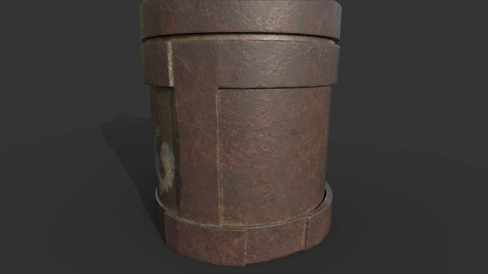 Vintage Rust Box Low-poly 3D model_2