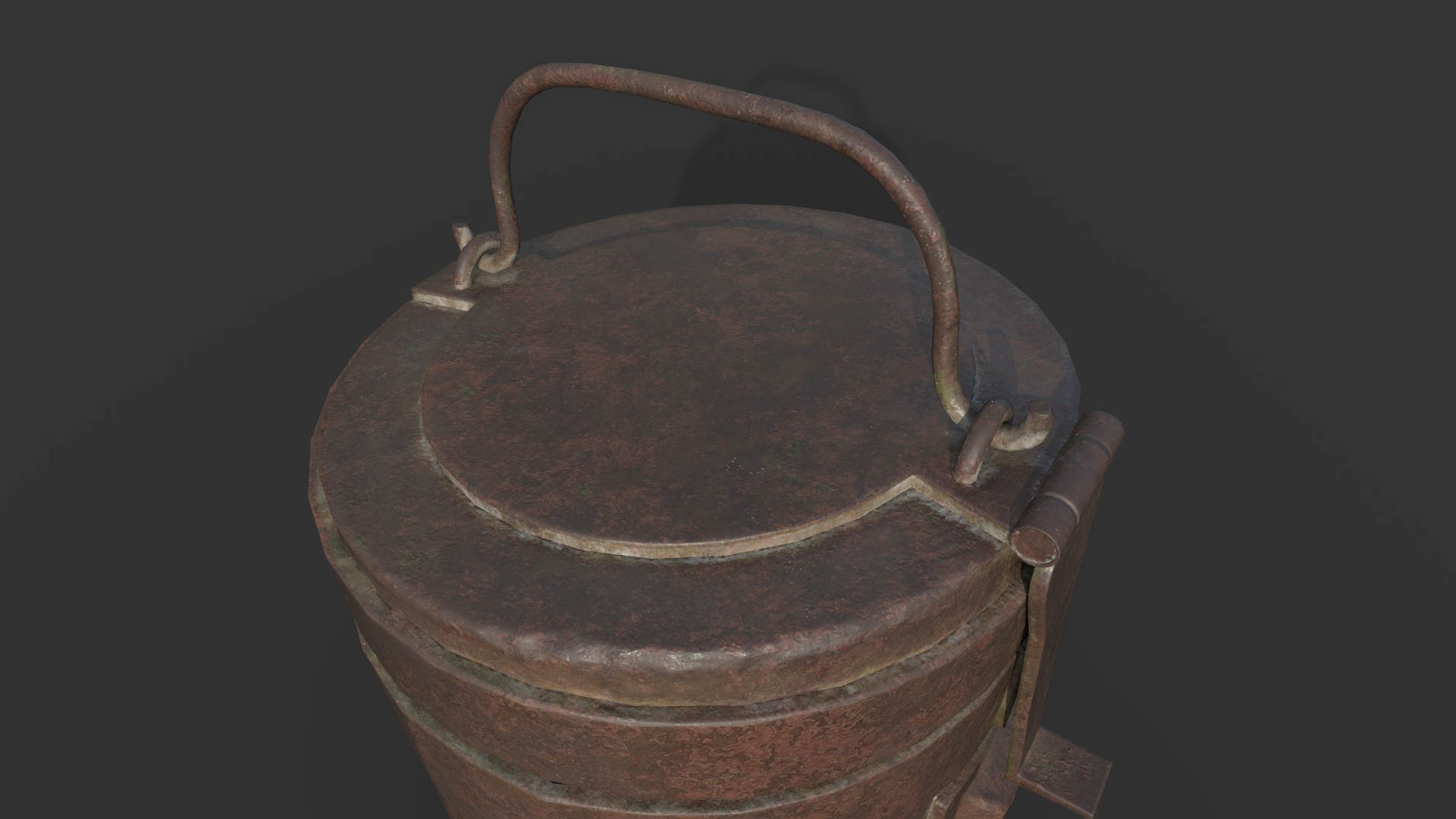 Vintage Rust Box Low-poly 3D model_4