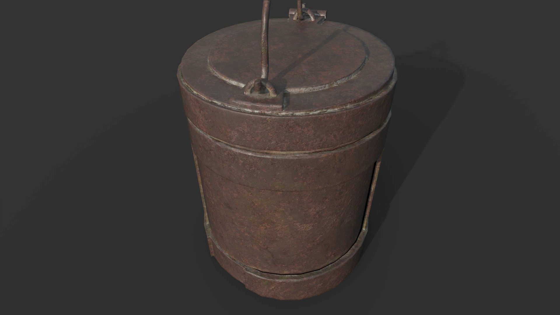 Vintage Rust Box Low-poly 3D model_3
