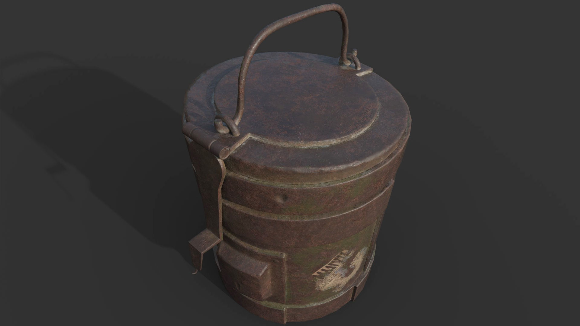Vintage Rust Box Low-poly 3D model_5