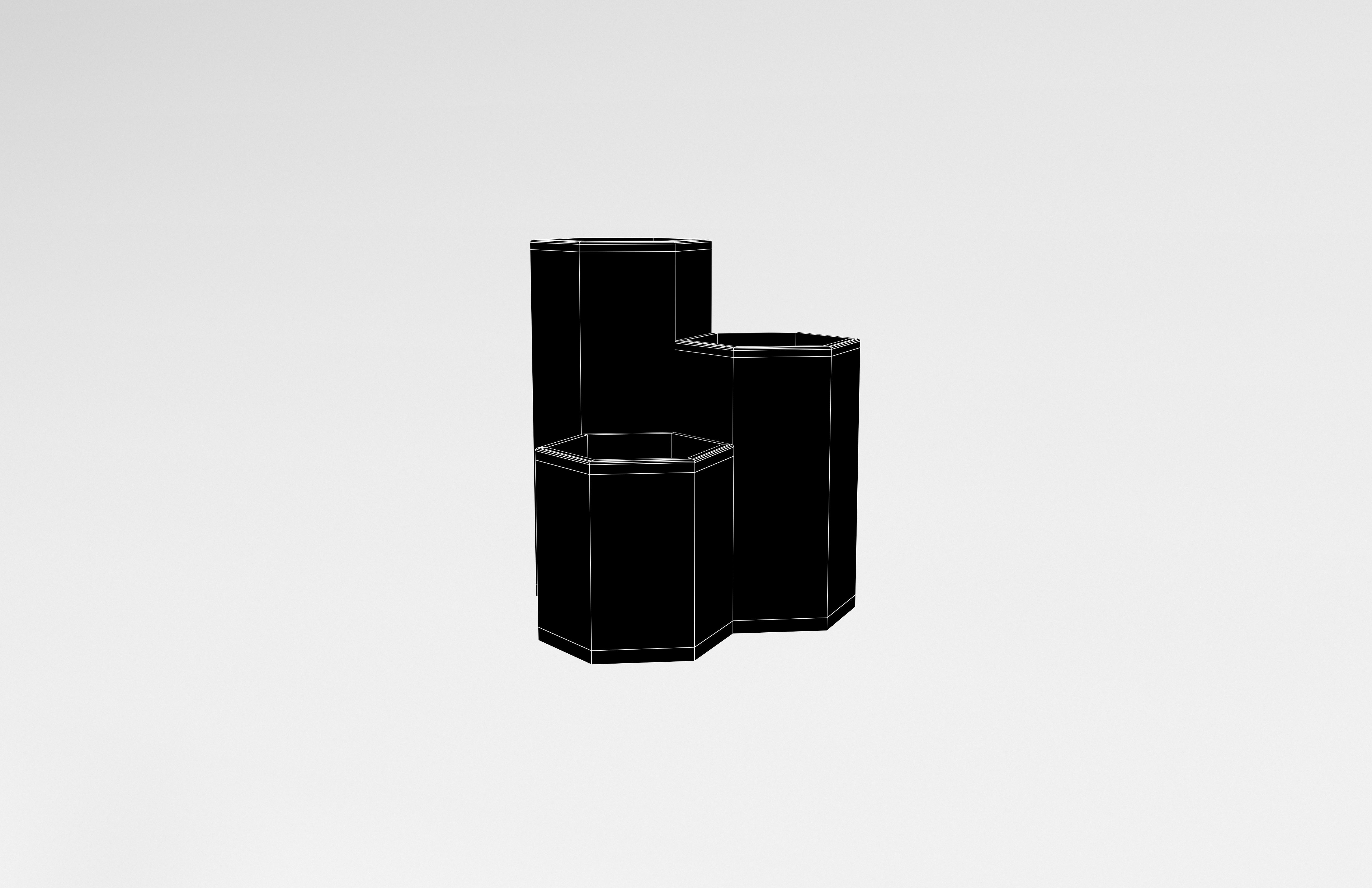 Hexagonal Pen Holder v1 002 Low-poly 3D model_6