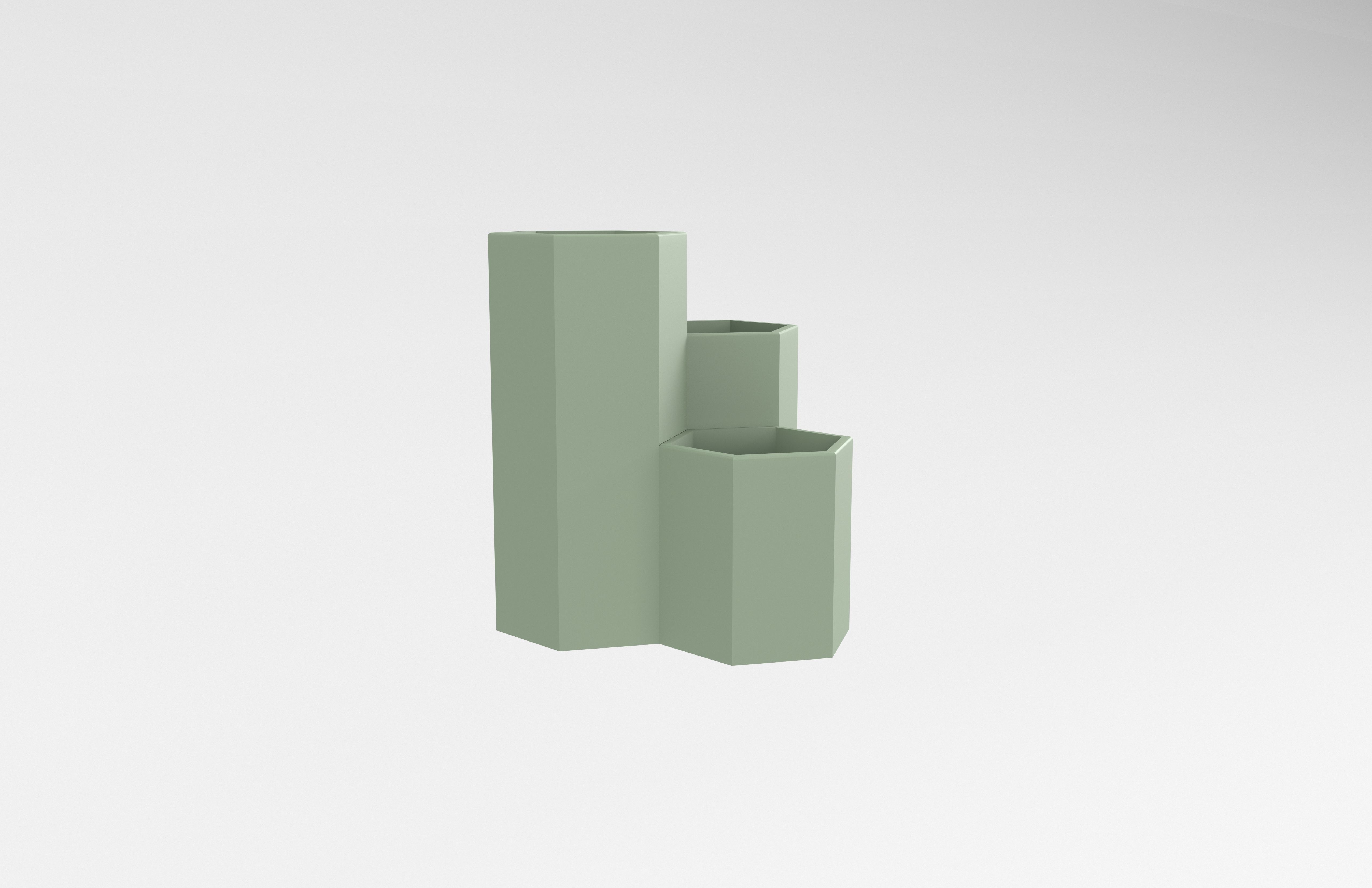Hexagonal Pen Holder v1 002 Low-poly 3D model_3