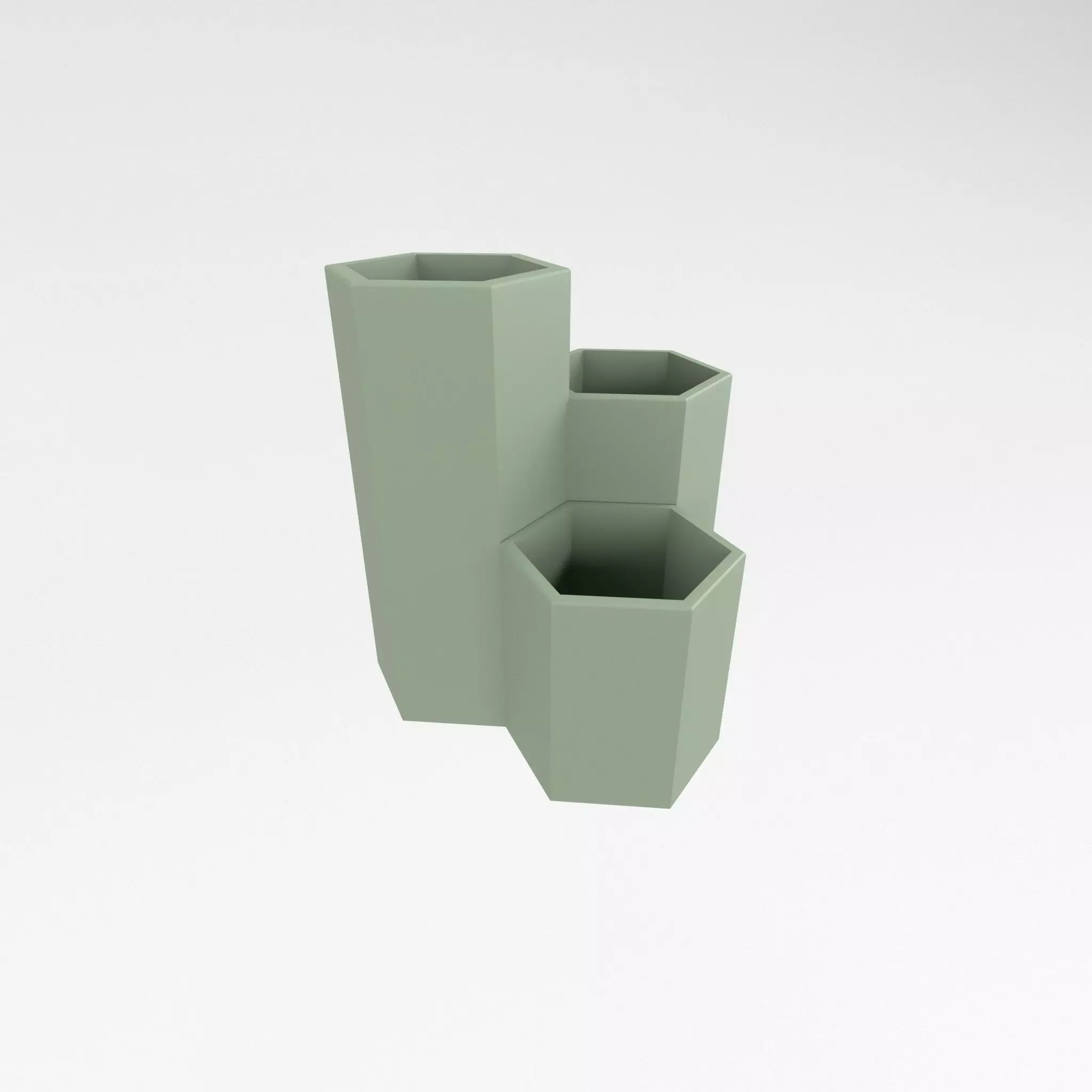 Hexagonal Pen Holder v1 002 Low-poly 3D model_0