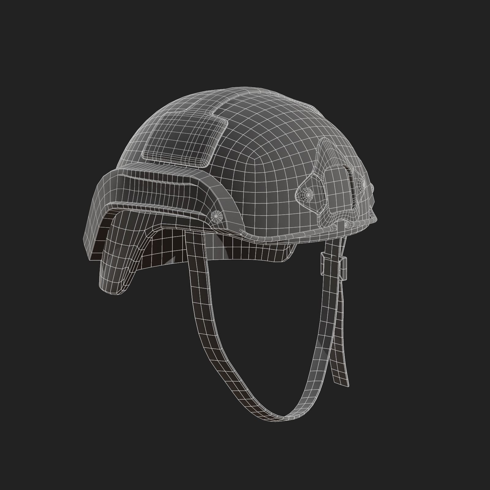 Helmet military combat soldier armor scifi low poly  Low-poly 3D model_12