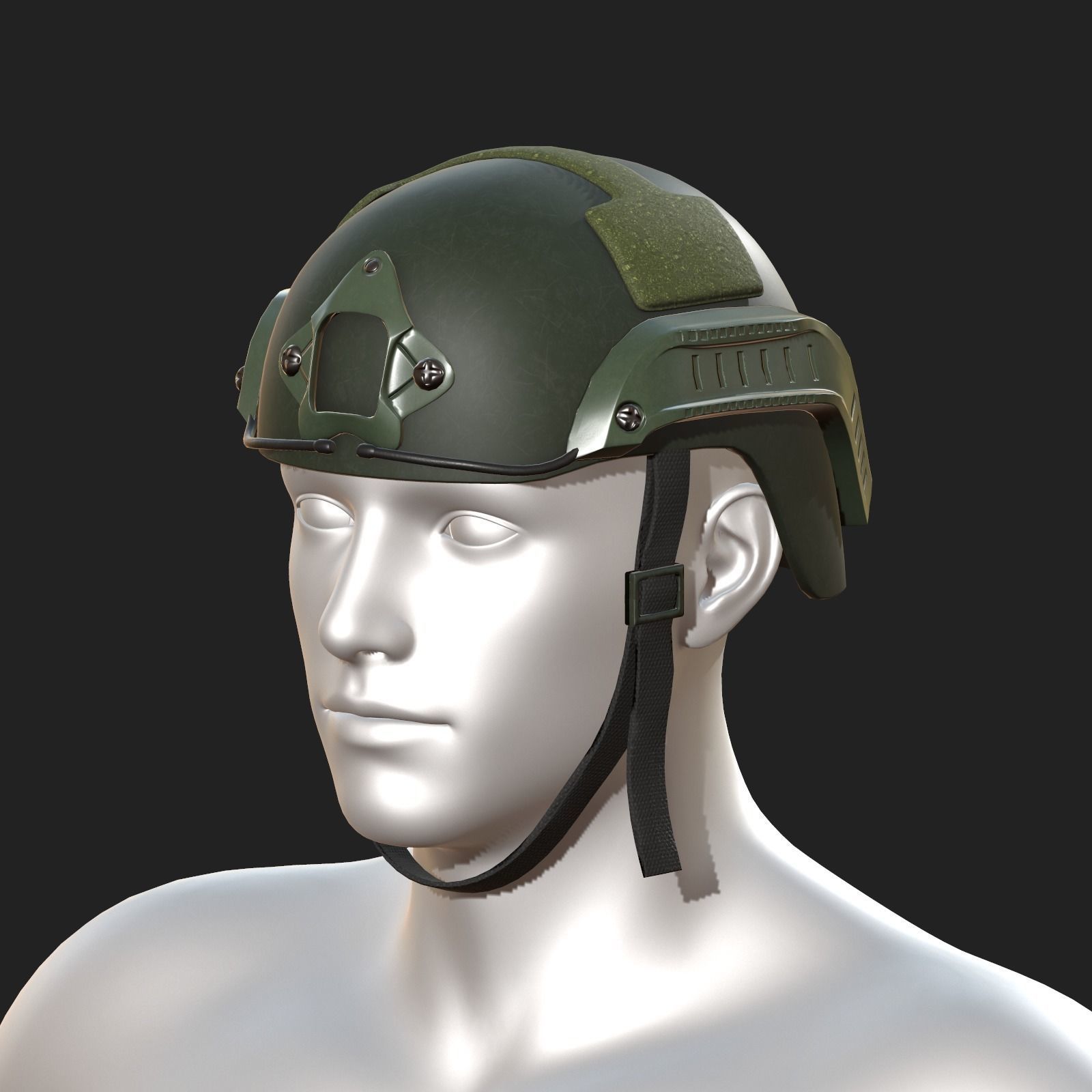 Helmet military combat soldier armor scifi low poly  Low-poly 3D model_7