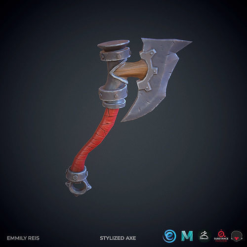 Axe Stylized Low-poly 3D model