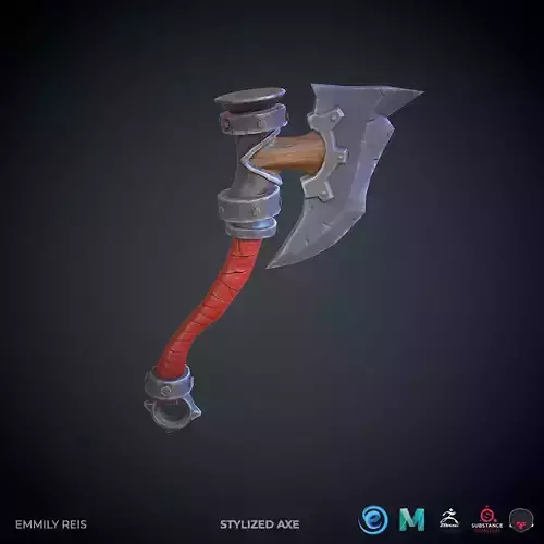 Axe Stylized Low-poly 3D model