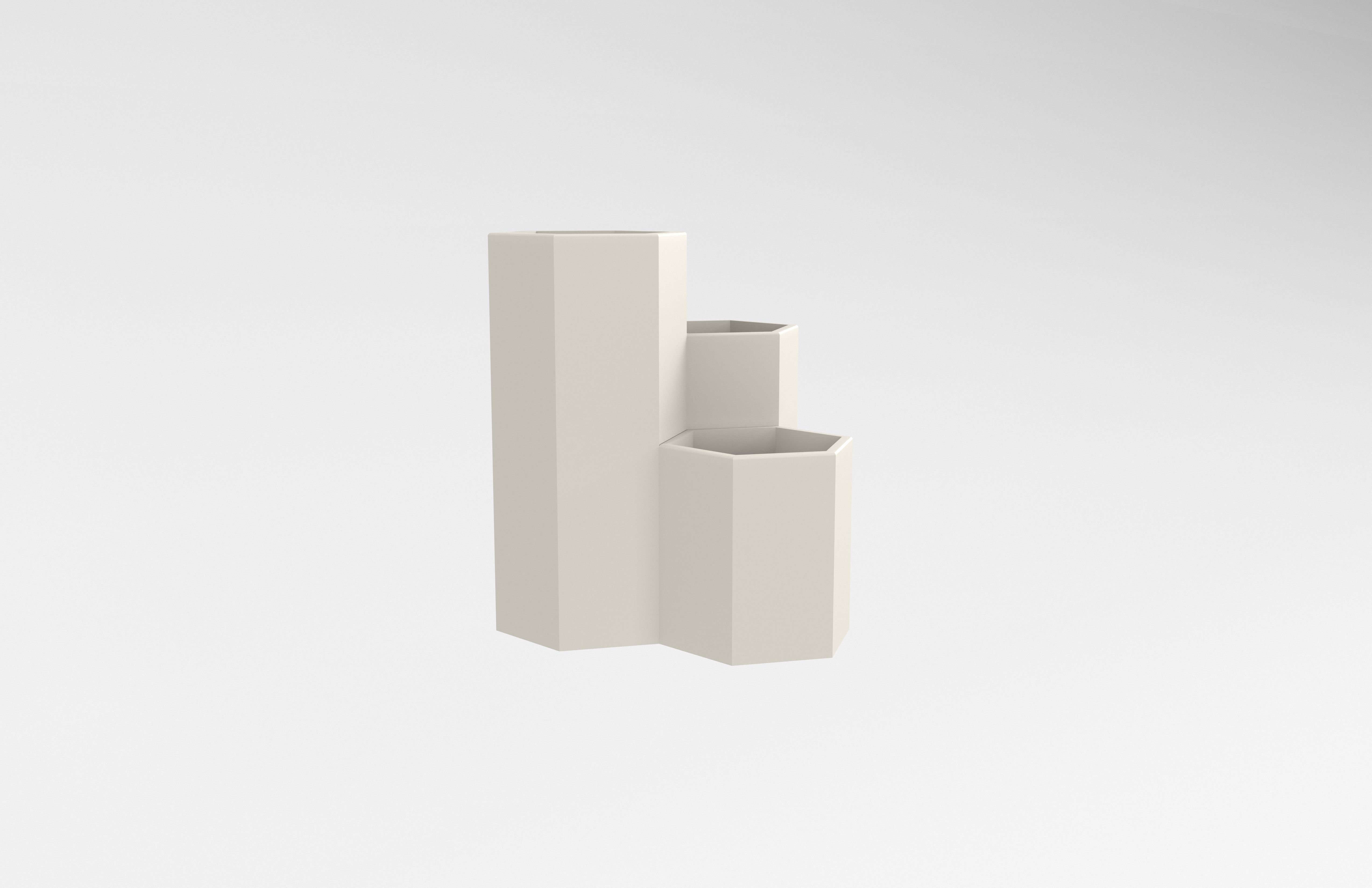 Hexagonal Pen Holder v1 003 Low-poly 3D model_3