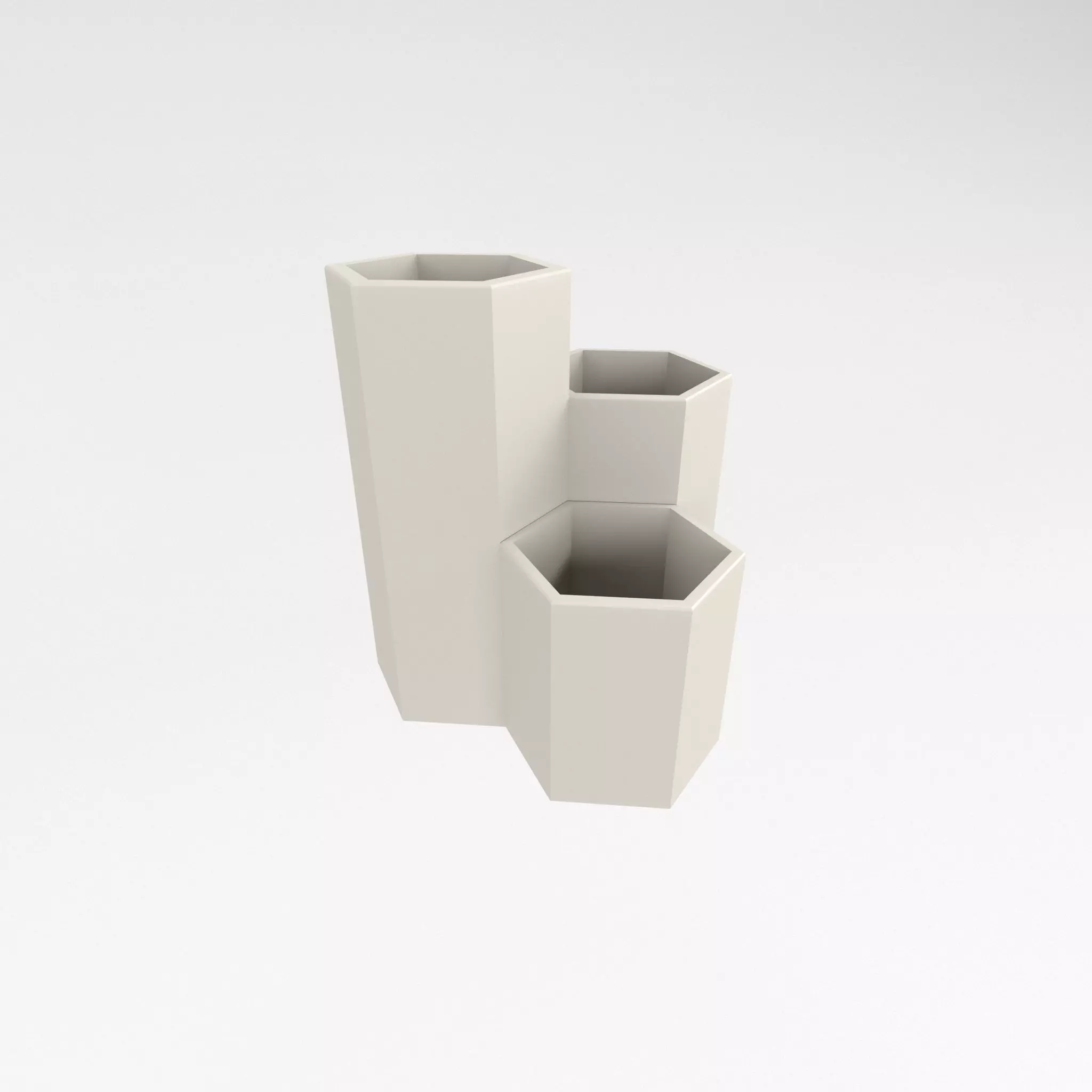 Hexagonal Pen Holder v1 003 Low-poly 3D model_0