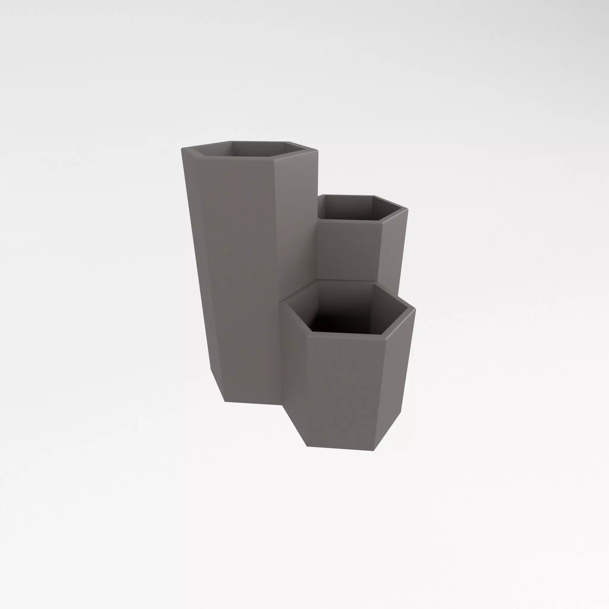 Hexagonal Pen Holder v1 005 Low-poly 3D model_0