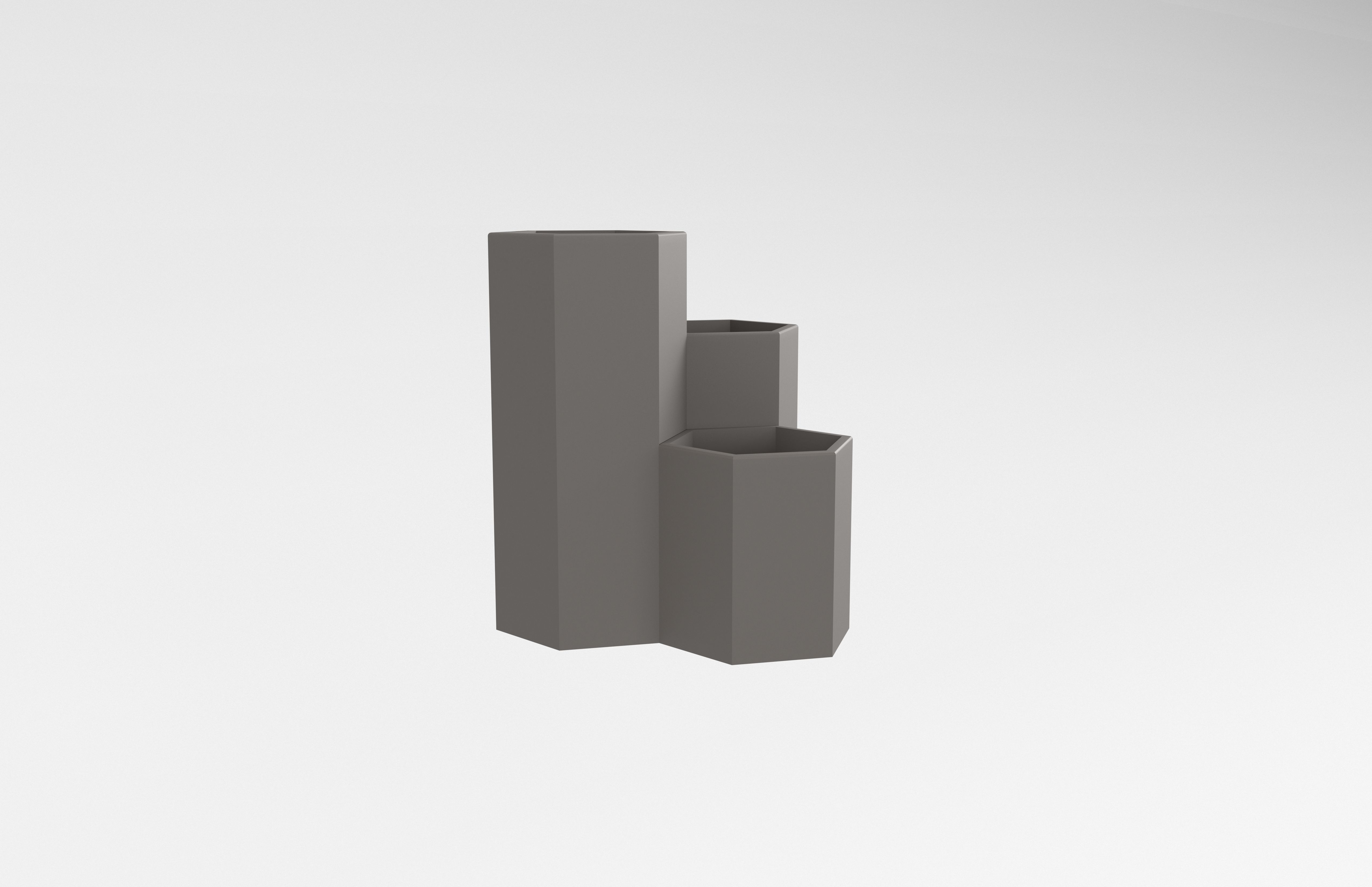 Hexagonal Pen Holder v1 005 Low-poly 3D model_3
