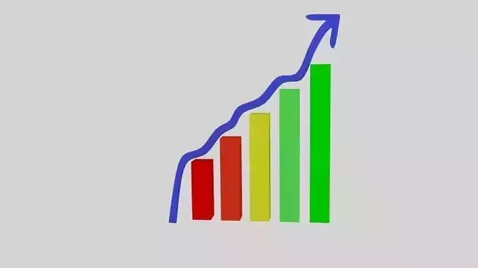 Curved Diagram Graph Low-poly 3D model