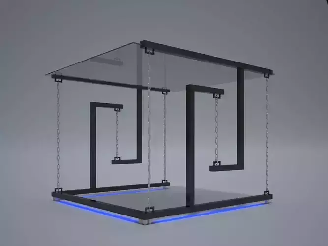 Table glass with led lights