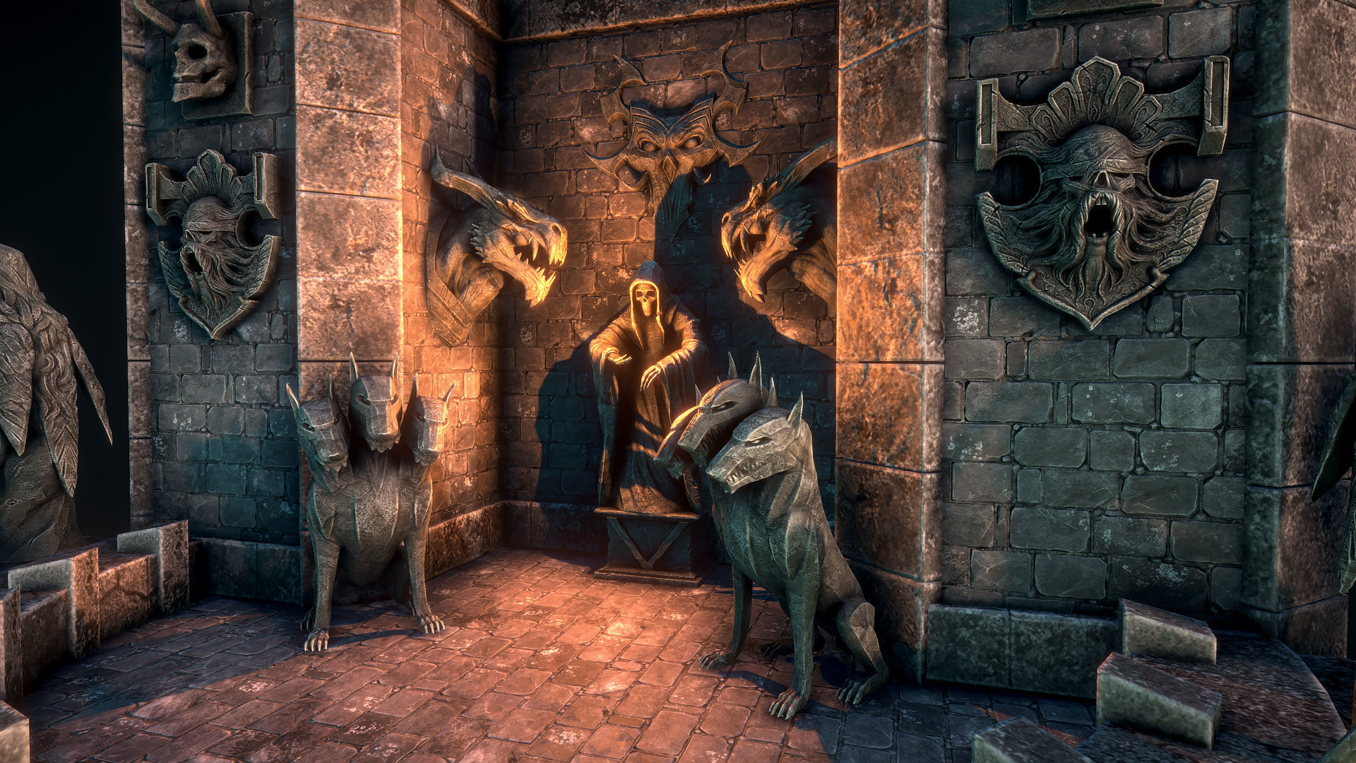 Gothic statues Low-poly 3D model_1