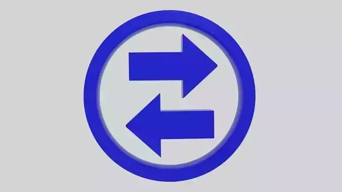 Twin Arrow Symbol Low-poly 3D model