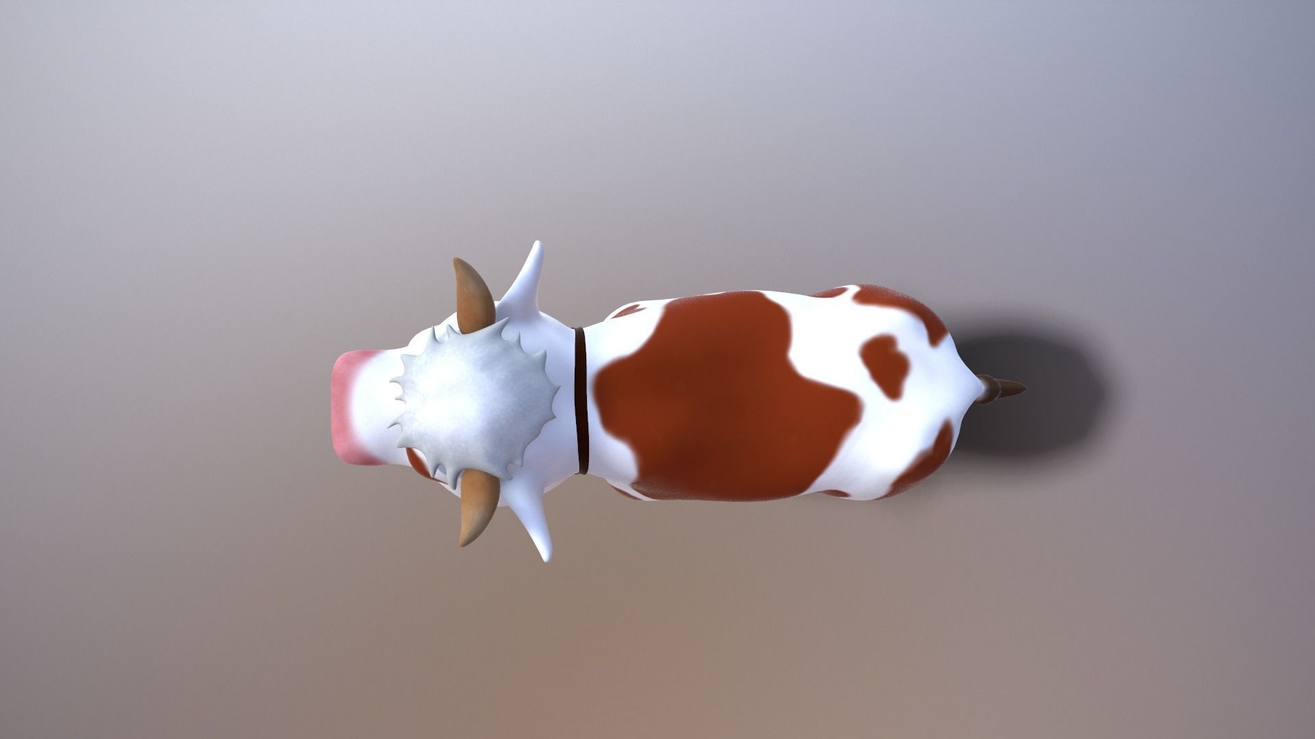 cartoon cow Low-poly 3D model_6