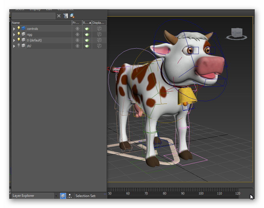 cartoon cow Low-poly 3D model_10
