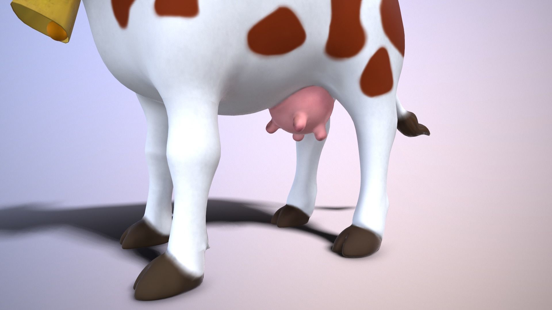 cartoon cow Low-poly 3D model_8