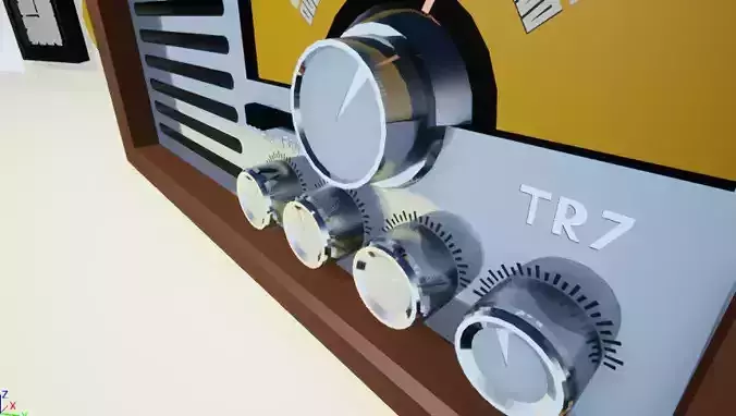 70s Style Radio High Quality Low Poly Low-poly 3D model