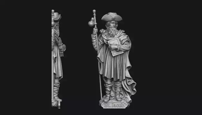 Saint Jacob Bas-Relief 3D print model