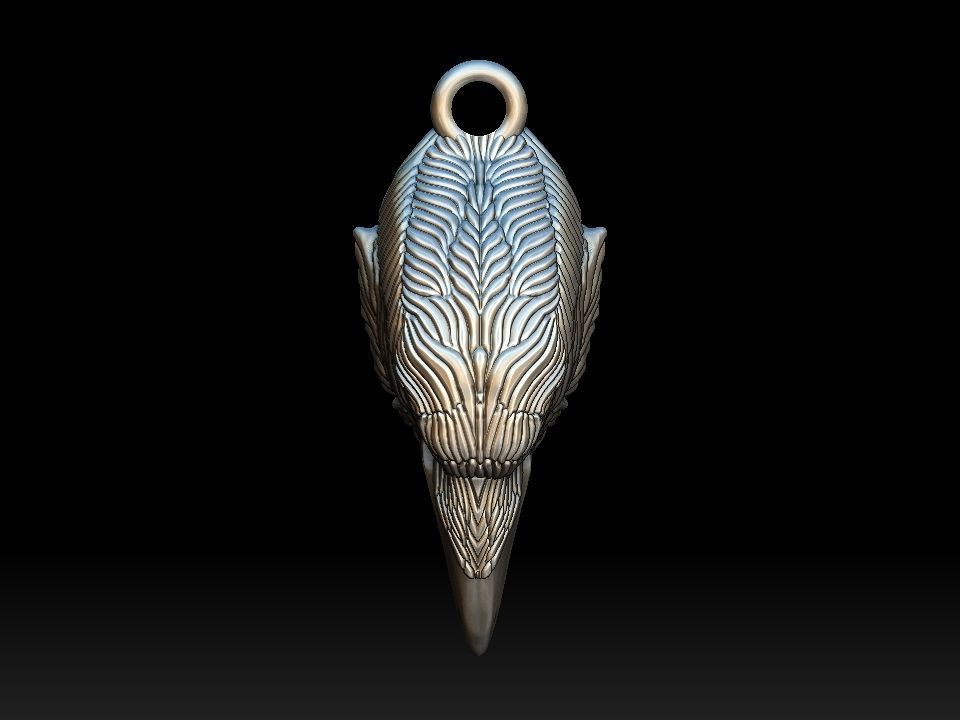 Raven head necklace  3D print model_19