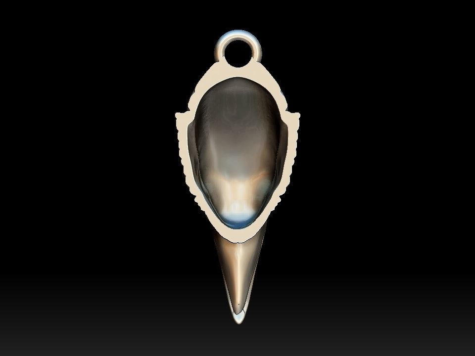 Raven head necklace  3D print model_25