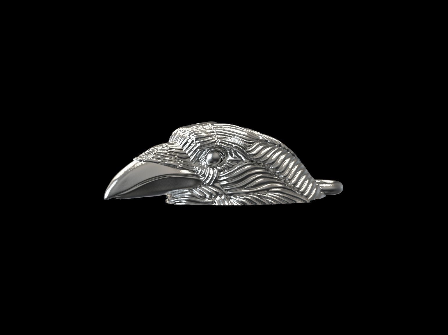 Raven head necklace  3D print model_14