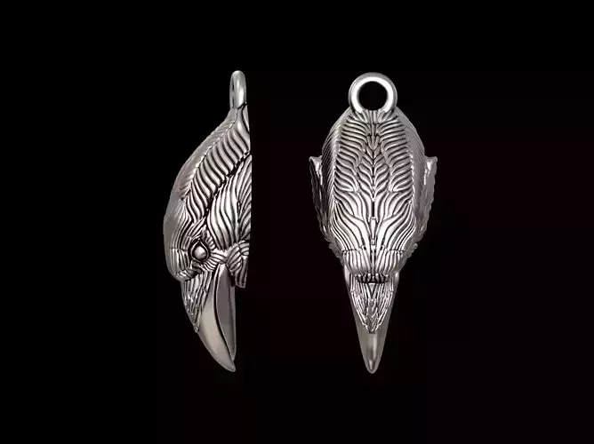Raven head necklace 