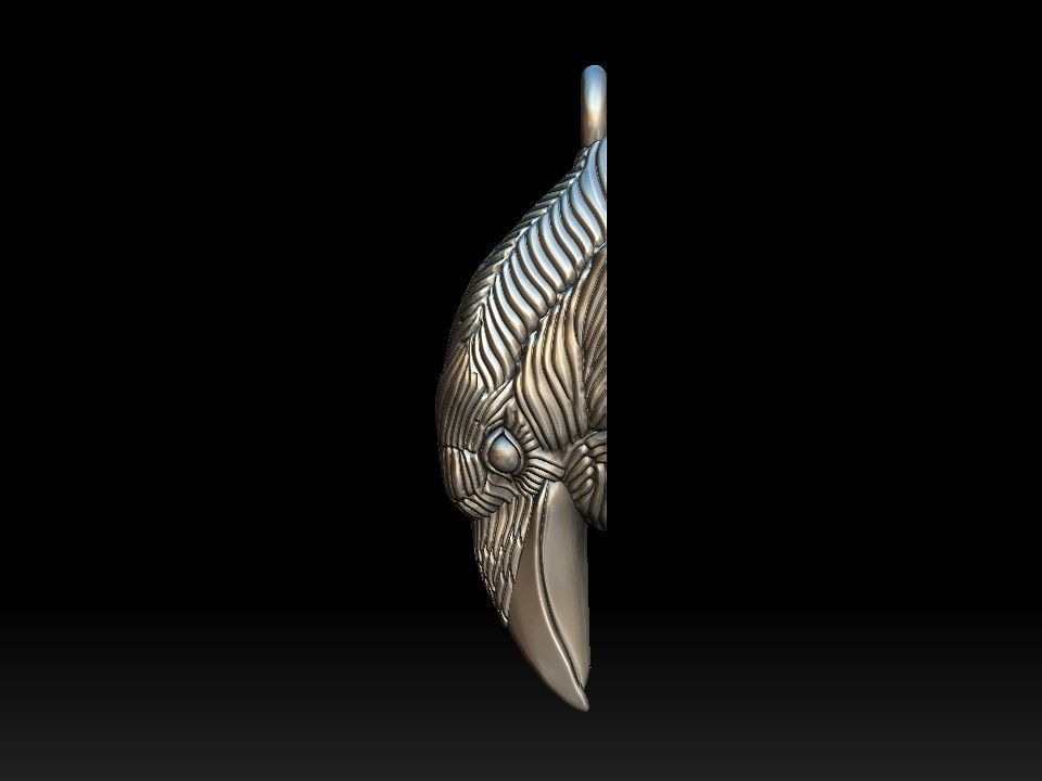 Raven head necklace  3D print model_20