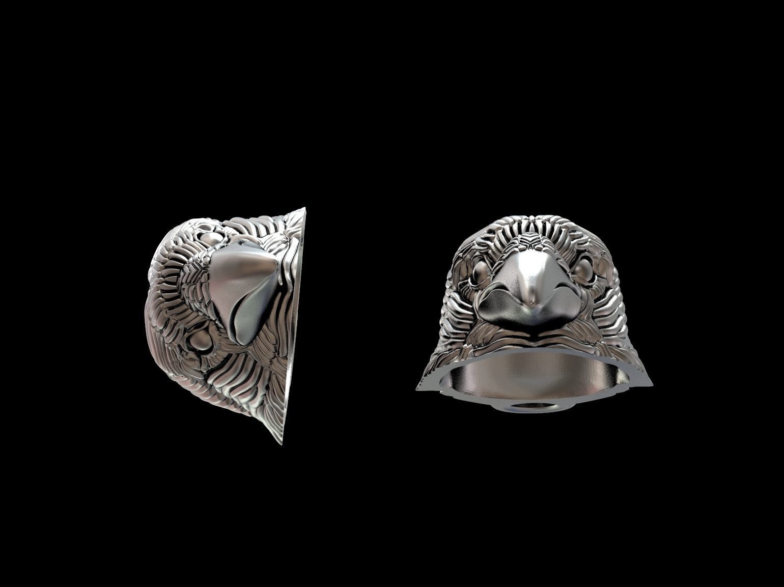 Raven head necklace  3D print model_27