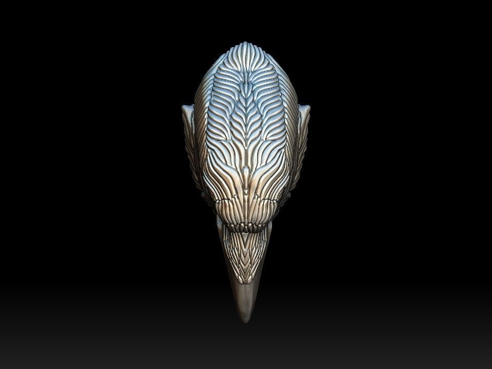 Raven head necklace  3D print model_28