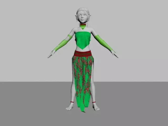 Young Elf Girl Outfit Free 3D model