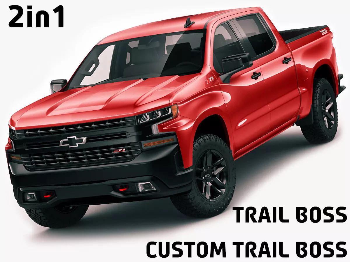 Silverado Trail Boss 2020 and Custom Trail Boss 3D model_0